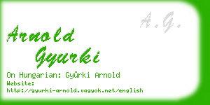 arnold gyurki business card